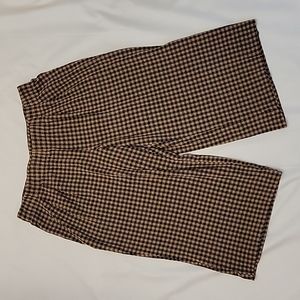 J.Jill Ponte Cropped Pants Pleated Front Black/Brown Size MP